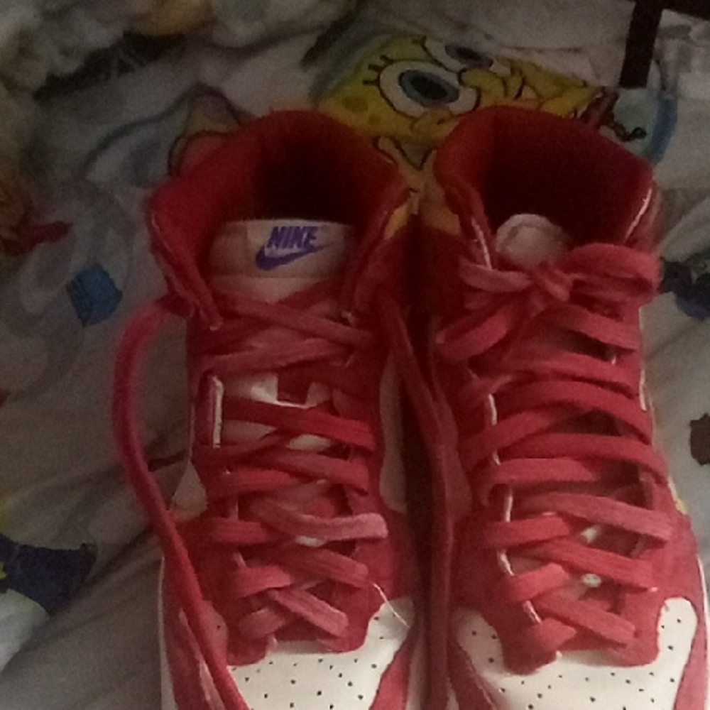 Nike Kids Red and White Sneakers